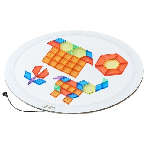 Okrągły Panel Świetlny LED Kolorowy + Klocki Montessori Mozaika 140 el. szkoła przedszkole MASTERKIDZ