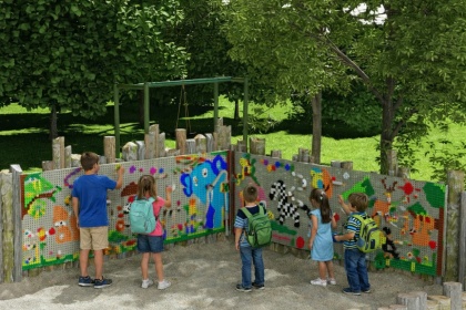 Panel Ścienny Tablica Naukowa Kreatywna STEM na zewnątrz Outdoor żłobek przedszkole szkoła MASTERKIDZ