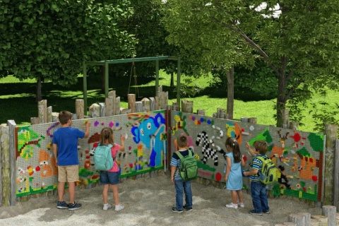 Panel Ścienny Tablica Naukowa Kreatywna STEM na zewnątrz Outdoor żłobek przedszkole szkoła MASTERKIDZ