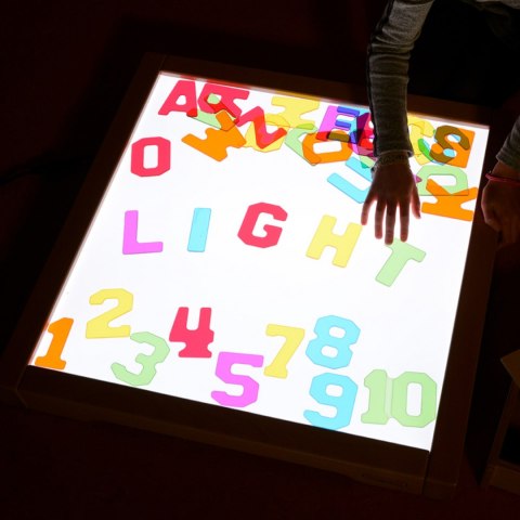 Panel Świetlny LED Zmiana kolorów Pilotem + Klocki Montessori Mozaika 140 el. szkoły przedszkola MASTERKIDZ