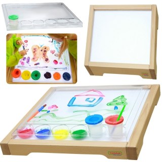 Rama Sensoryczna Panel LED + Przezroczysta Taca Do Malowania dla dzieci przedszkole szkoła MASTERKIDZ