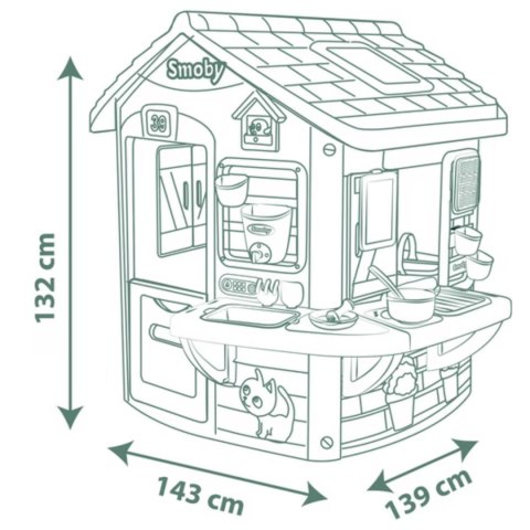 Ogrodowy Domek dla dzieci z Kuchnią +16 elementów SMOBY