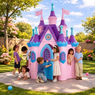 Ogromny Pałac księżniczki Domek Ogrodowy dla dzieci na podwórko przedszkole żłobek sala zabaw plac zabaw