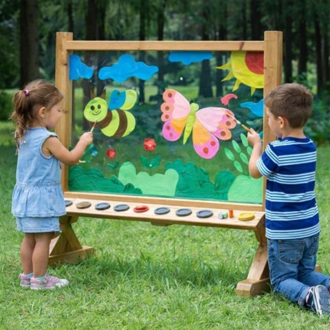 Przezroczysta Akrylowa Tablica Malarska + Kubeczki szkoły przedszkola MASTERKIDZ