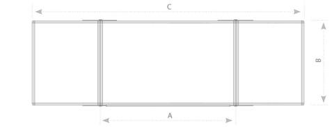Tablica rozkładana tryptyk ceramiczna magnetyczna suchościeralna w ramie UKF + zestaw startowy do tablic: markery, magnesy