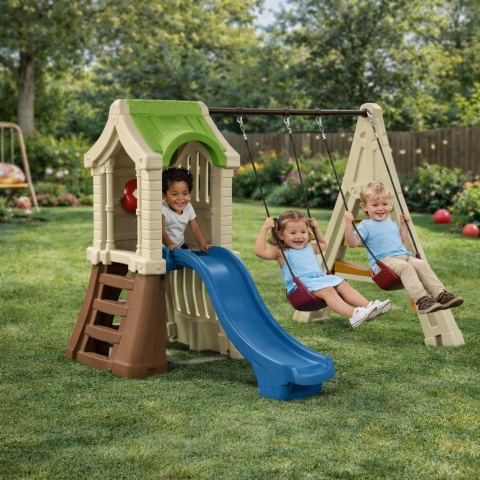 Wieża z Huśtawkami Plac Zabaw dla dzieci zjeżdżalnia Step2