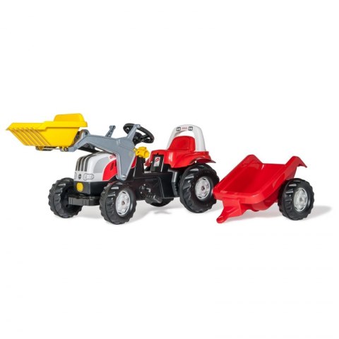 Rolly Toys rollyKid Traktor na pedały STEYR czerwony z łyżką i przyczepą Rolly Toys