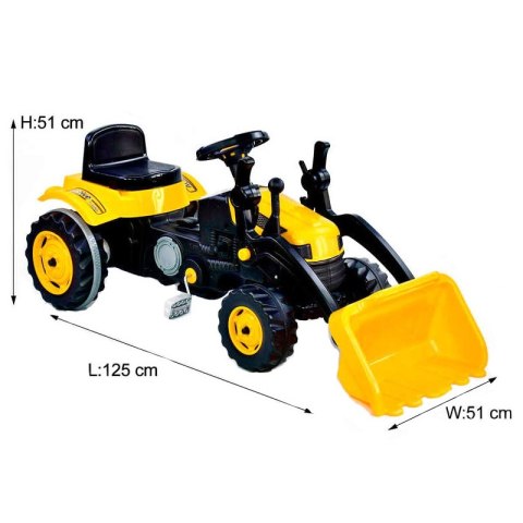Duży Traktor dla Dzieci Na Pedały Spychacz Żółty Woopie Duży Traktor dla Dzieci Na Pedały Spychacz Żółty Woopie