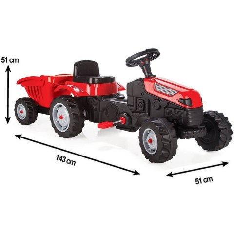 Traktor na Pedały Farmer GoTrac MAXI z Przyczepą Ciche Koła Woopie Traktor na Pedały Farmer GoTrac MAXI z Przyczepą Ciche Koła Woopie