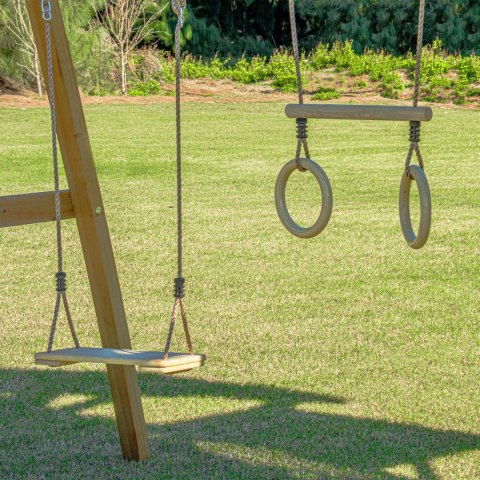 Duży Plac Zabaw Drewniany Zjeżdżalnia Hustawki Ścianka Wspinaczkowa + Wieża AXI Mitch