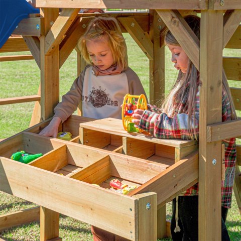 Duży Plac Zabaw Drewniany Zjeżdżalnia Hustawki Ścianka Wspinaczkowa + Wieża AXI Mitch