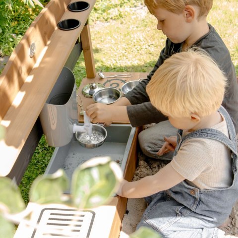 Piaskownica dla dzieci Drewniana Statek z Kuchnią Błotną i Osłoną AXI