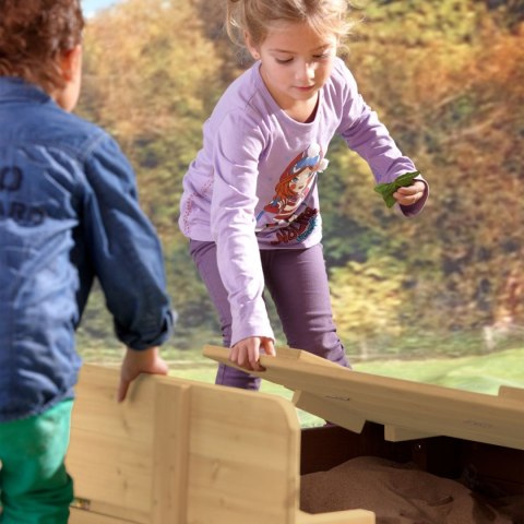 Piaskownica dla dzieci na Podwórko Ogród Ella 100 x 95 z Ławeczkami Szara