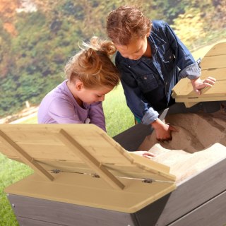 Piaskownica dla dzieci na Podwórko Ogród Ella 100 x 95 z Ławeczkami Szara