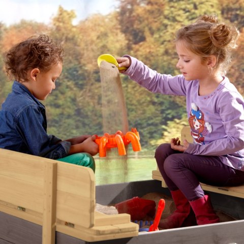 Piaskownica dla dzieci na Podwórko Ogród Ella 100 x 95 z Ławeczkami Szara