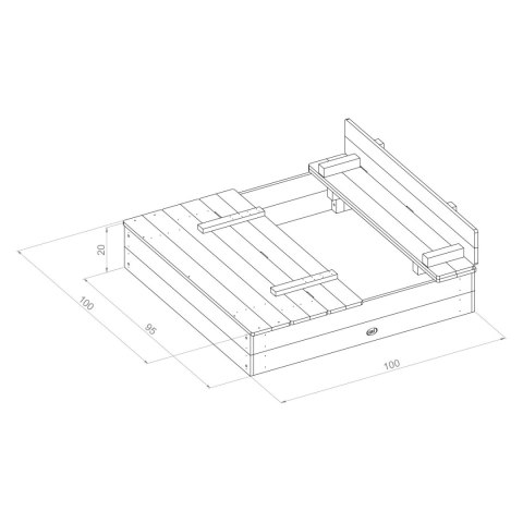 Piaskownica dla dzieci na Podwórko Ogród Ella 100 x 95 z Ławeczkami Szara