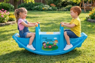 Bujak dla dzieci Wieloosobowy STAR Huśtawka Równoważna Niebieska Woopie