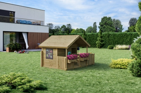 Drewniany Domek dla Dzieci na Ogród Podwórko Plac Zabaw Słoneczny Kącik