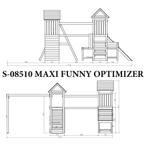 Duży Plac Zabaw Dla Dzieci do Ogrodu XXL Optimizer huśtawki, zjeżdżalnia, kuchnia, stół piknikowy, most, ścianka, wspinaczka
