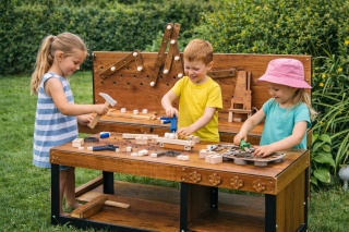 Duży Warsztat dla Dzieci na Podwórko + Elementy Konstrukcyjne GRATIS