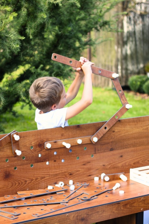 Duży Warsztat dla Dzieci na Podwórko + Elementy Konstrukcyjne GRATIS