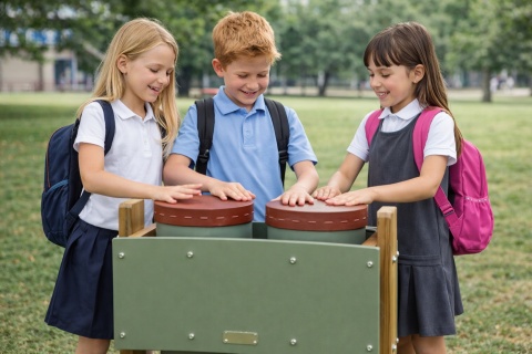 Dwa Bębny Konga Wolnostojące dla dzieci Podwórko Outdoor