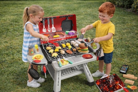 Grill dziecięcy Barbecue Kuchnia Ogrodowa Interaktywna Para LED Zestaw XL 41 el.