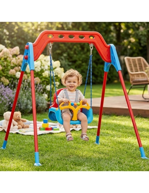 Huśtawka dla Dzieci do Ogrodu Domu Pojedyńcza 3w1 mały Plac zabaw Woopie