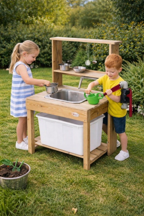 Kuchnia Błotna Duży Drewniany Zlew do Kuchni Prawdziwa Woda CLASSIC WORLD EDU