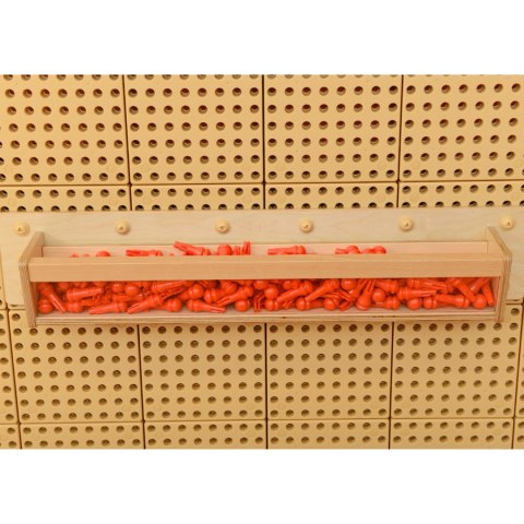 MASTERKIDZ Drewniany Pojemniczek Przezroczysta Ścianka 80 cm do Tablic Naukowo-Kreatywnych STEM