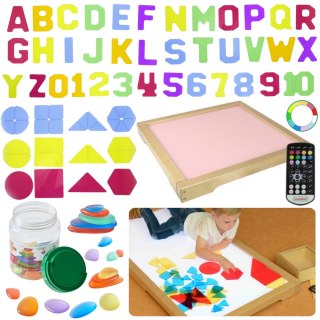 Sensoryczny Panel Świetlny LED Zmiana Kolorów Pilotem + Zestaw Akcesoriów MASTERKIDZ