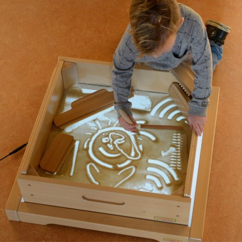 MASTERKIDZ Rama Sensoryczna - Panel LED + Zestaw Akcesoriów Do Zabawy w Piasku