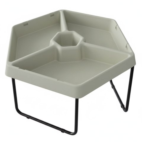 MASTERKIDZ Sześciokątny Stolik Do Zabawy Piaskiem i Wodą 3 Komory Regulowana Wysokość