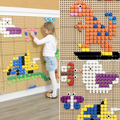 Wolnostojąca Tablica Kreatywna Naukowa Ściana STEM dla dzieci + Akcesoria Kołki Klocki Narzędzia MASTERKIDZ