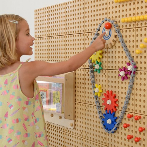 Wolnostojąca Tablica Kreatywna Naukowa Ściana STEM dla dzieci + Akcesoria Kołki Klocki Narzędzia MASTERKIDZ