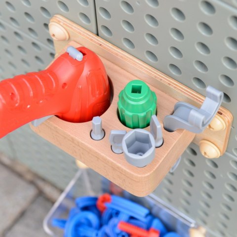 Wolnostojąca Tablica Kreatywna Naukowa Ściana STEM dla dzieci + Akcesoria Kołki Klocki Narzędzia MASTERKIDZ