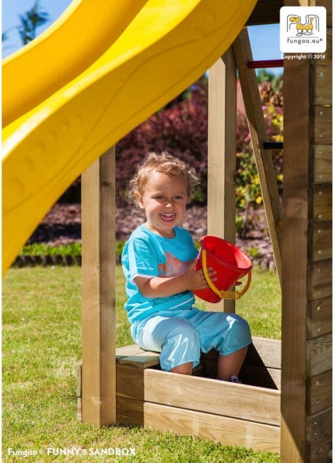 Plac Zabaw dla dzieci Drewniany huśtawka, zjeżdżalnia, ścianka wspinaczkowa Funny