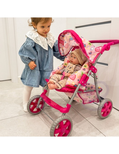 Spacerówka Wózek dla Lalek Serca Kolorowe WOOPIE ROYAL