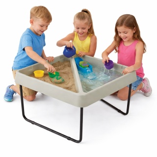 Sześciokątny Stolik Do Zabawy Piaskiem i Wodą 2 Komory Regulowana Wysokość MASTERKIDZ