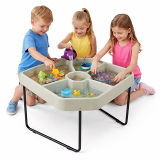 Sześciokątny Stolik Do Zabawy Piaskiem i Wodą 3 Komory Regulowana Wysokość MASTERKIDZ