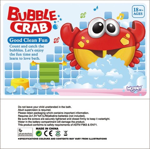 WOOPIE BABY Zabawka do Kąpieli Krab do Robienia Piany z Melodią - 3 szt.