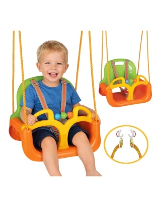 WOOPIE Huśtawka dla dzieci Swing 3w1 Pomarańczowa do domu ogrodu