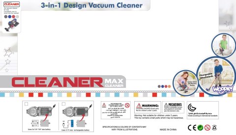 Interaktywny Odkurzacz Pionowy dla dzieci zabawka 3w1 dla Dzieci z Funkcją Ssania