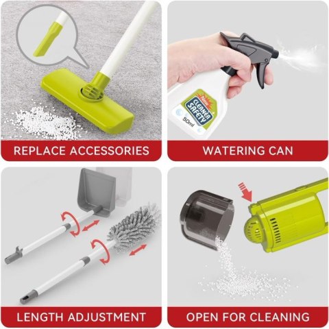 Zestaw do Sprzątania XXL dla dzieci Wózek Zabawka 3w1 29 el. Czerwony