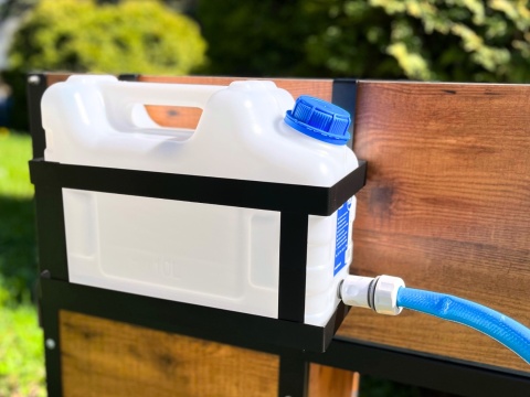 Zestaw baniak+metalowy stelaż +szybkozłączka do kuchni błotnej