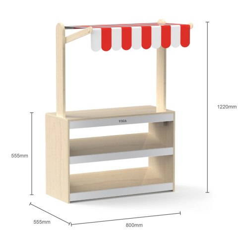 Drewniany Stragan Sklep Supermarket XXL dla dzieci Zestaw Sprzedawca VIGA