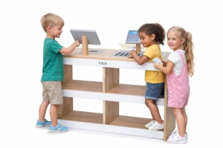 Duża Drewniana Kasa Sklepowa dla dzieci Zestaw VIGA