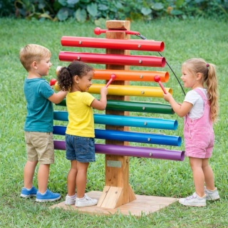 Edukacyjna Tęczowa Wieża Muzyczna Dzwonki Rurowe Cymbałki MASTERKIDZ