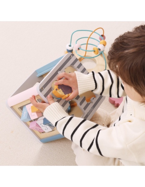 Interaktywna kostka dla Dzieci Activity Box Drewniane Edukacyjne Centrum Gier 5w1 Viga Toys