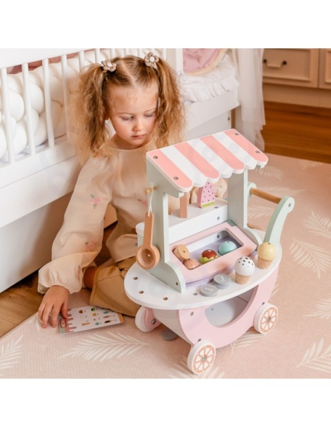 Lodziarnia XXL Cukiernia Sklepik dla dzieci Pastelowy Wózek z Lodami WOOPIE GREEN